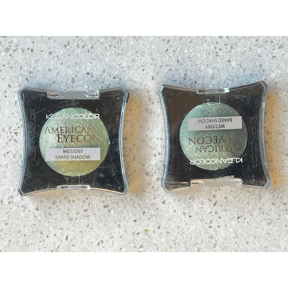 Kleancolor American Eyecon Wet/Dry Baked Shadow Set - Shamrock & Glitter Pine - Picture 5 of 5
